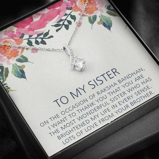 Best Raksha Bandhan Gift To Sister From Brother - Pure Silver Pendant And Message Card Gift Box Gifts for Sister Rakva