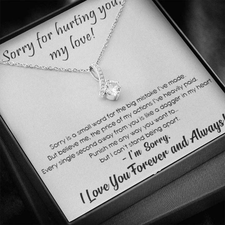 Best Sorry Gift For Her - Pure Silver Pendant & Message Card | Combo Gift Box For Karwa Chauth Rakva