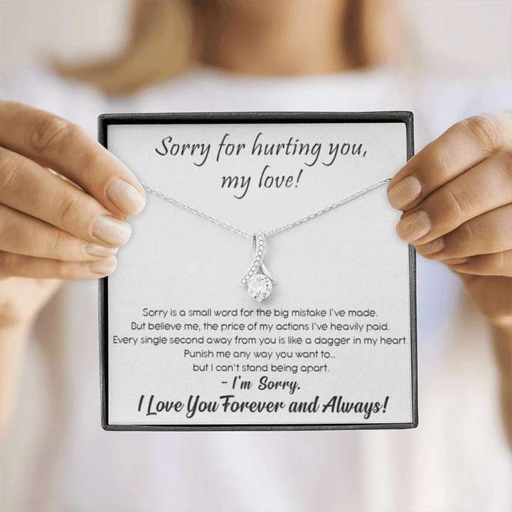 Best Sorry Gift For Her - Pure Silver Pendant & Message Card | Combo Gift Box For Karwa Chauth Rakva