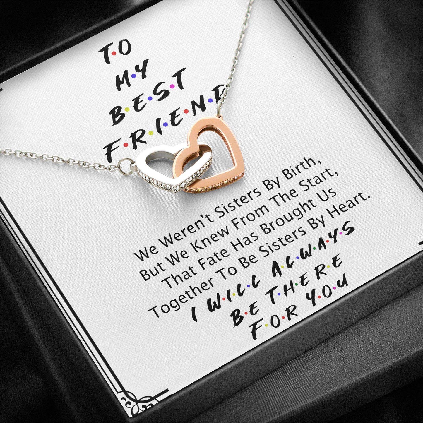 Besties Necklace “ Best Friend Necklace “ Interlocking Hearts Necklace Gifts For Friend Rakva