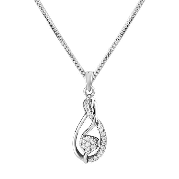 Blooming Elegance: 925 Sterling Silver Fancy Flower Locket Pendant Necklace with Zircon Sparkle for Women and Girls For Self Rakva