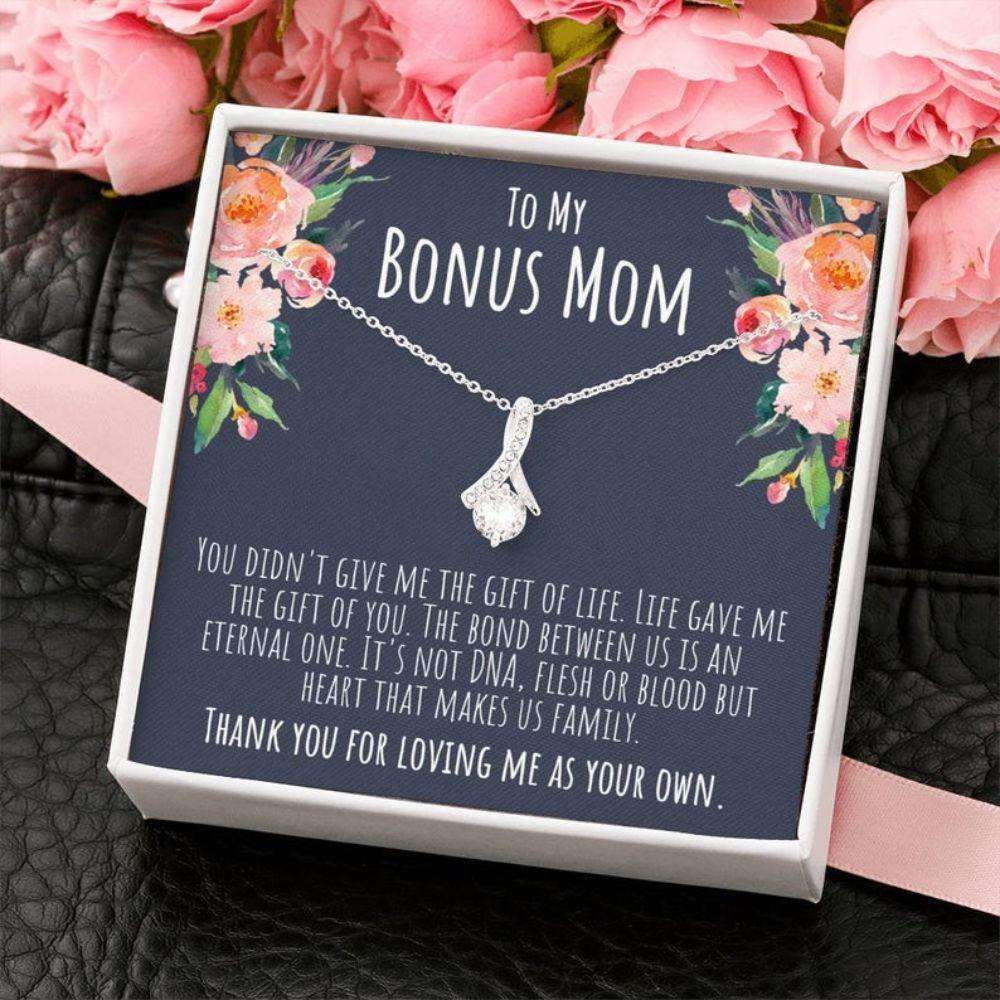 Bonus Mom Necklace, Gift For Stepmom, Second Mom, Mother-In-Law Necklace Gifts for Mother (Mom) Rakva
