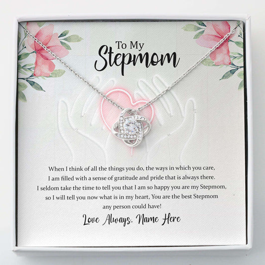 Bonus Mom Necklace, Personalized Stepmom Bonus Mom Necklace “ Step Mom Gift Mother Day Necklace Gifts for Mother (Mom) Rakva