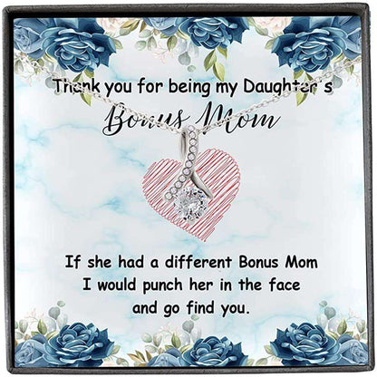 Bonus Mom Necklace, To Bonus Mom Necklace Gift, Thank You For Being My Daughter’S, Step Mom Necklace Gifts For Daughter Rakva