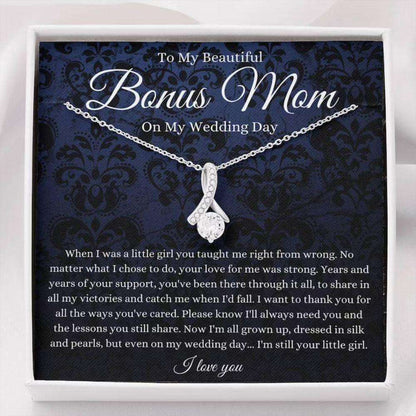 Bonus Mom Necklace, To Bonus Mom On My Wedding Day Necklace, Gift For Stepmother Of The Groom Gift Gifts for Mother (Mom) Rakva