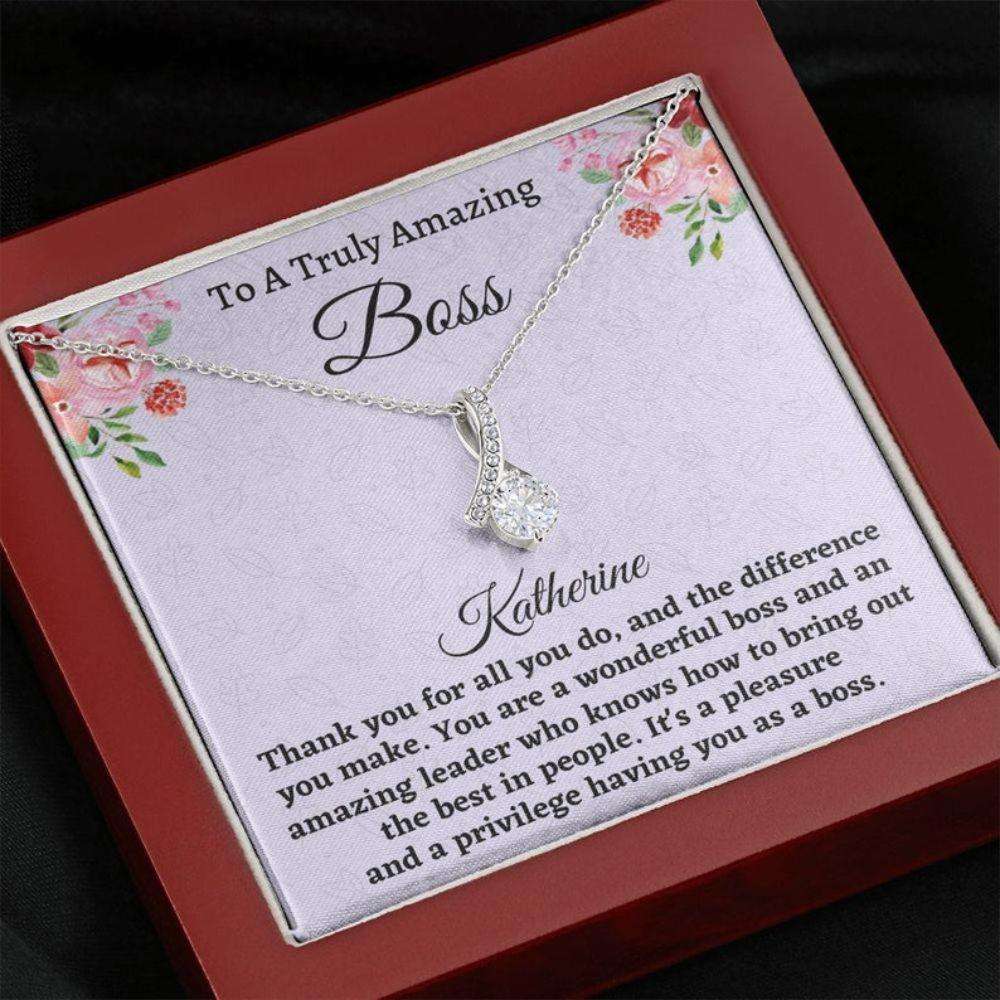 Boss Necklace Gift For Women Boss, Personalized Necklace, Boss Lady Gift, Appreciation Thank You Gift For An Amazing Boss Rakva