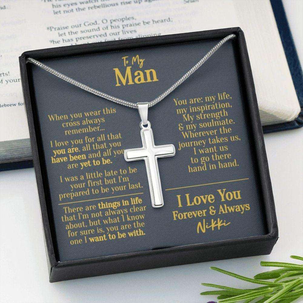 Boyfriend Necklace, Fiance Cross Necklace, Fiance Gift For Him, Birthday Necklace Gift For Him, Gift For Fiance Male, Husband To Be Gifts For Boyfriend Rakva