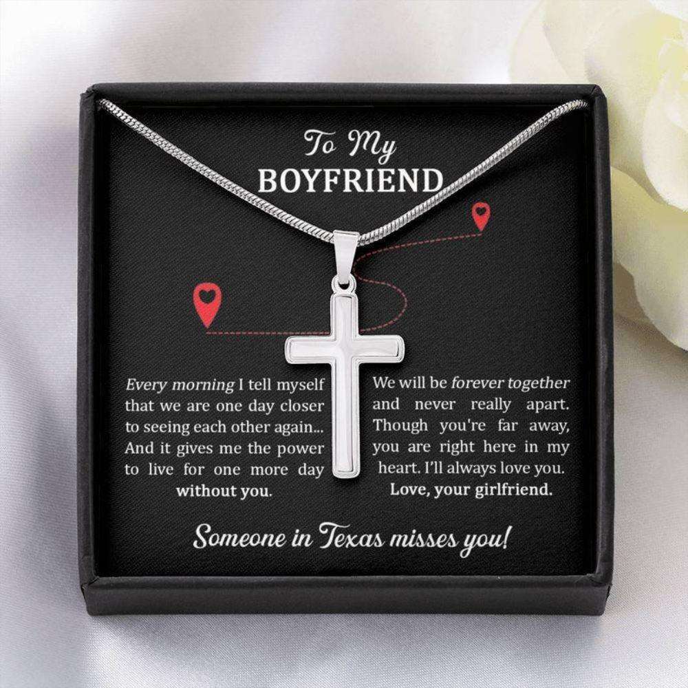 Boyfriend Necklace, Long Distance Relationship Gift For Boyfriend, Love Long Distance Necklace From Girlfriend Gifts For Boyfriend Rakva