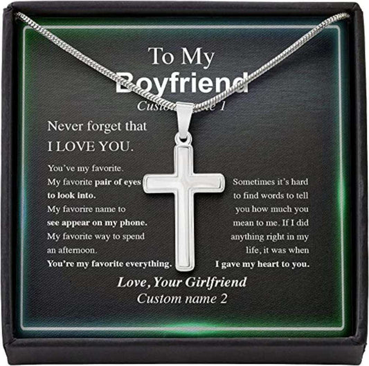 Boyfriend Necklace, Necklace Gift For Boyfriend From Girlfriend Love Favorite Heart Father's Day Rakva