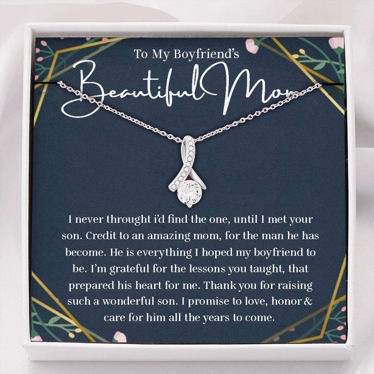 Boyfriend’S Mom Necklace, Gift For Boyfriend’S Mom, To My Boyfriends Mom Gift, Boyfriend Family Gifts for Mother (Mom) Rakva