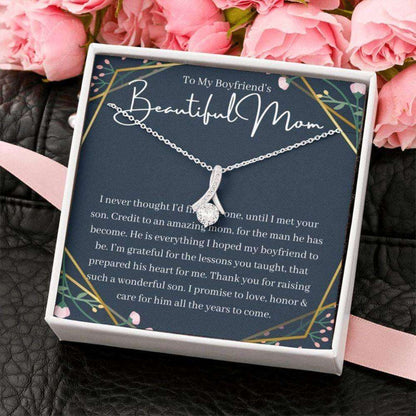 Boyfriend’S Mom Necklace, Gift For Boyfriend’S Mom, To My Boyfriends Mom Gift, Boyfriend Family Gifts for Mother (Mom) Rakva