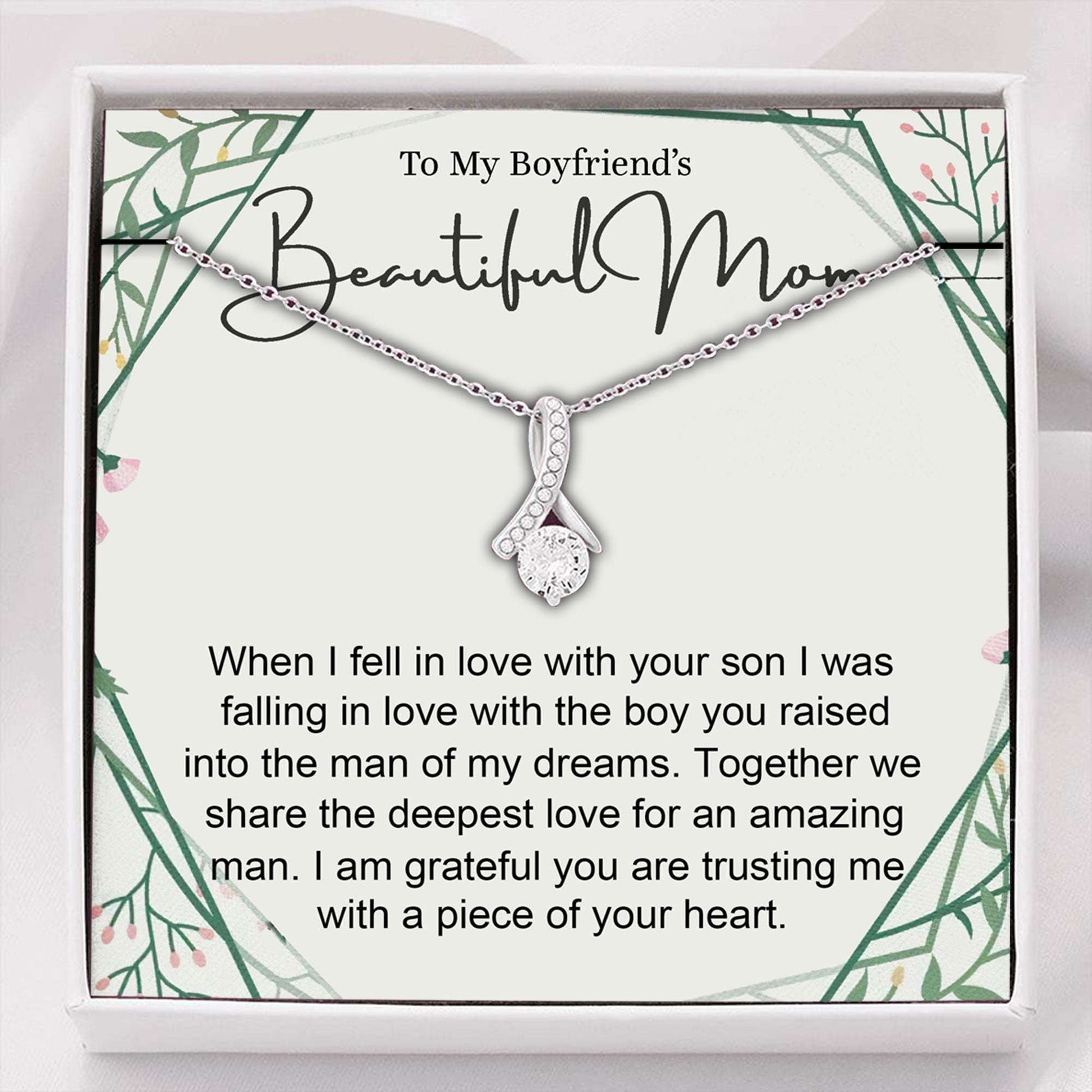 Boyfriend’S Mom Necklace, Gift For Boyfriend’S Mom, To My Boyfriends Mom Necklace Gifts for Mother (Mom) Rakva