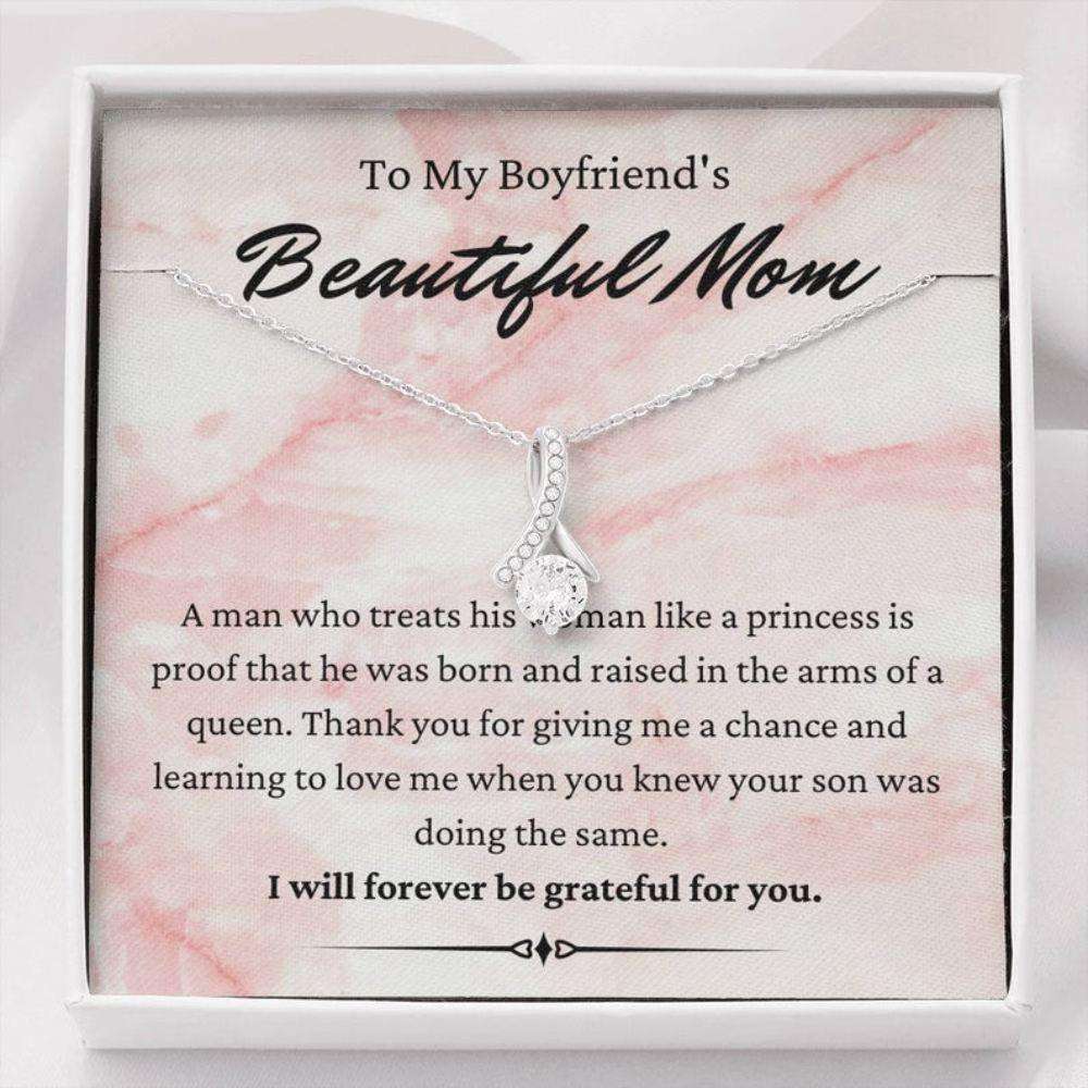 Boyfriend’S Mom Necklace, To My Boyfriend’S Mom Necklace, Gift For Boyfriend’S Mom, Boyfriend Family Gifts for Mother (Mom) Rakva