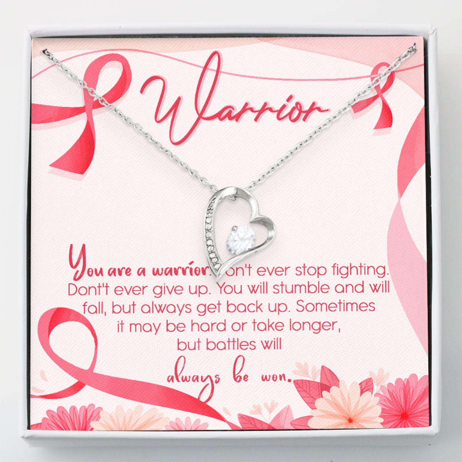 Breast Cancer Necklace “ Warrior Gift Necklace Survivor Gift Jewelry Forever Love Necklace Rakva