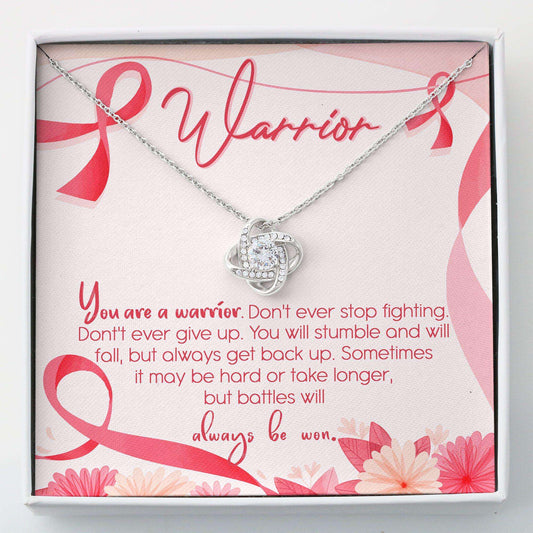 Breast Cancer Necklace “ Warrior Gift Necklace Survivor Gift Jewelry Love Knot Necklace Rakva