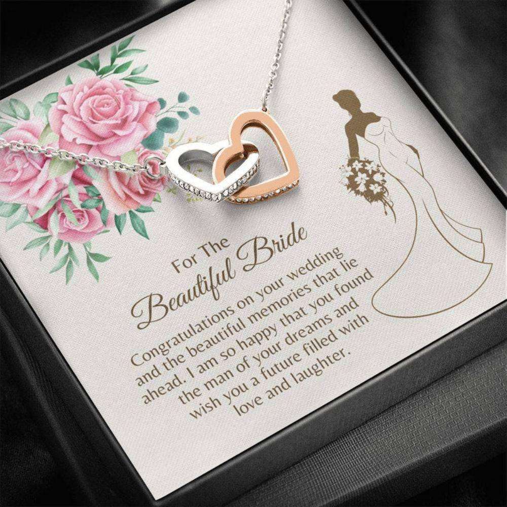 Bride Necklace Gift “ Wedding Gift Bride “ 2 Heart Necklace “ Meaningful Wedding “ Bride Message Card Gift For Bride Rakva