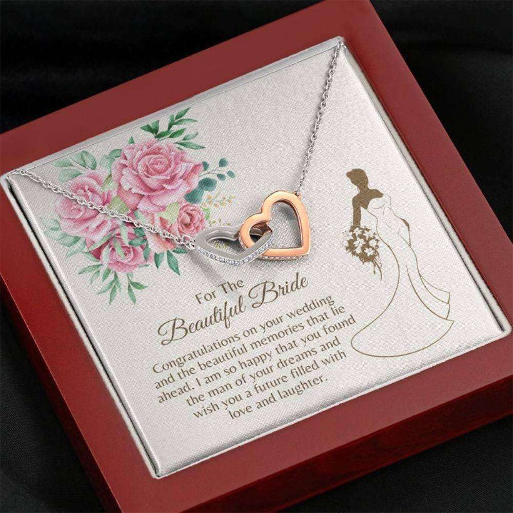 Bride Necklace Gift “ Wedding Gift Bride “ 2 Heart Necklace “ Meaningful Wedding “ Bride Message Card Gift For Bride Rakva