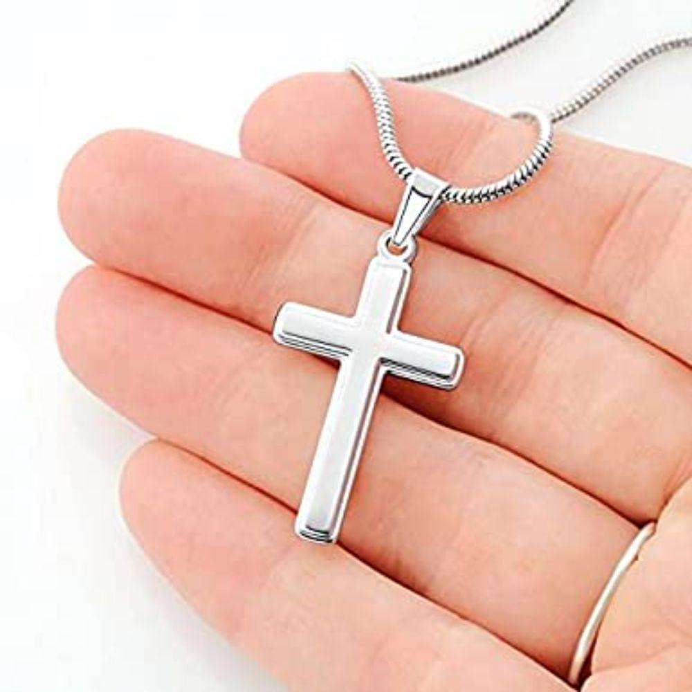 Brother Memorial Necklace “ Brother Guardian Angel “ Forever Faithful Cross Necklace “ Gift Necklace Message Card Rakva