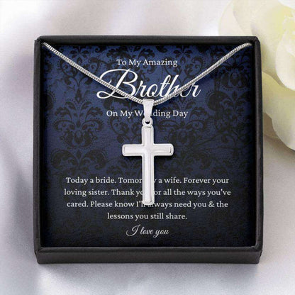 Brother Necklace, Brother Of The Bride Gift From Sister, To Brother Wedding Day Neckalace Gift From Bride Gifts For Brother Rakva