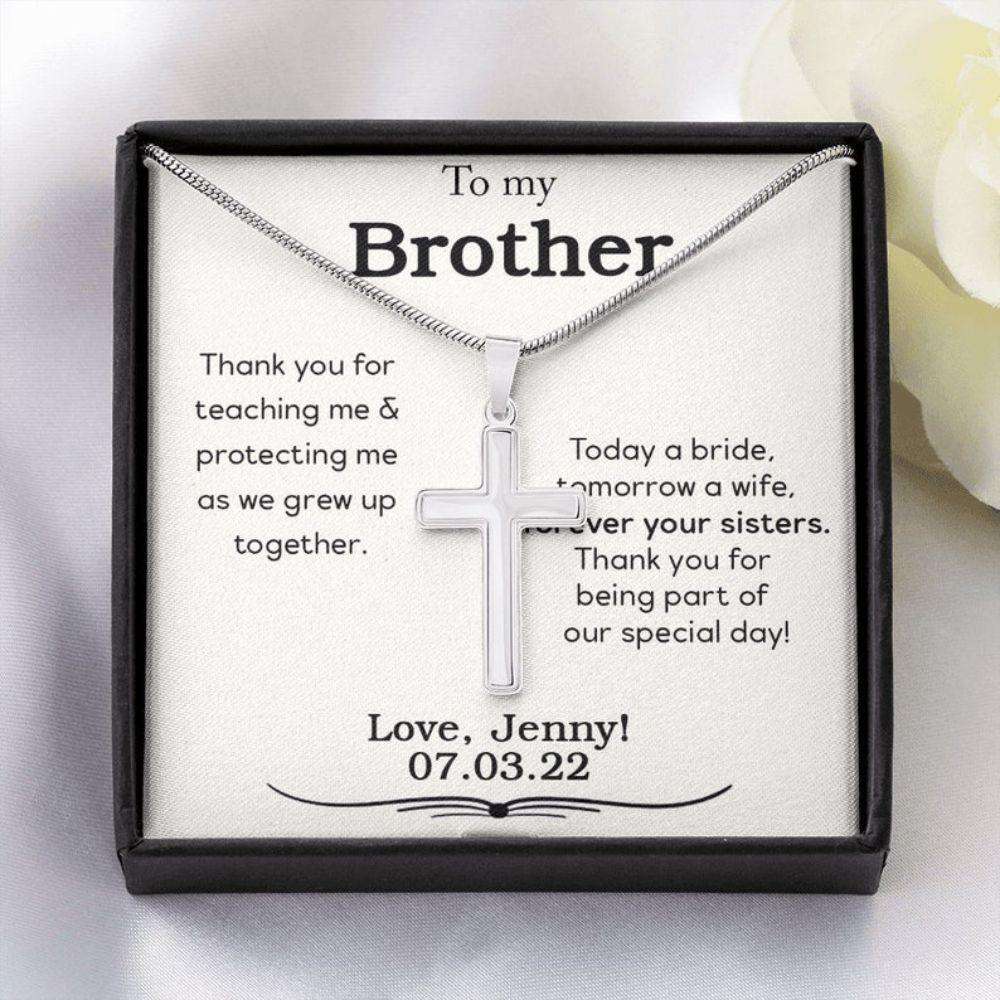 Brother Necklace, Brother Wedding Gift From Bride, Wedding Day Gift For Brother Of The Bride Gifts For Brother Rakva