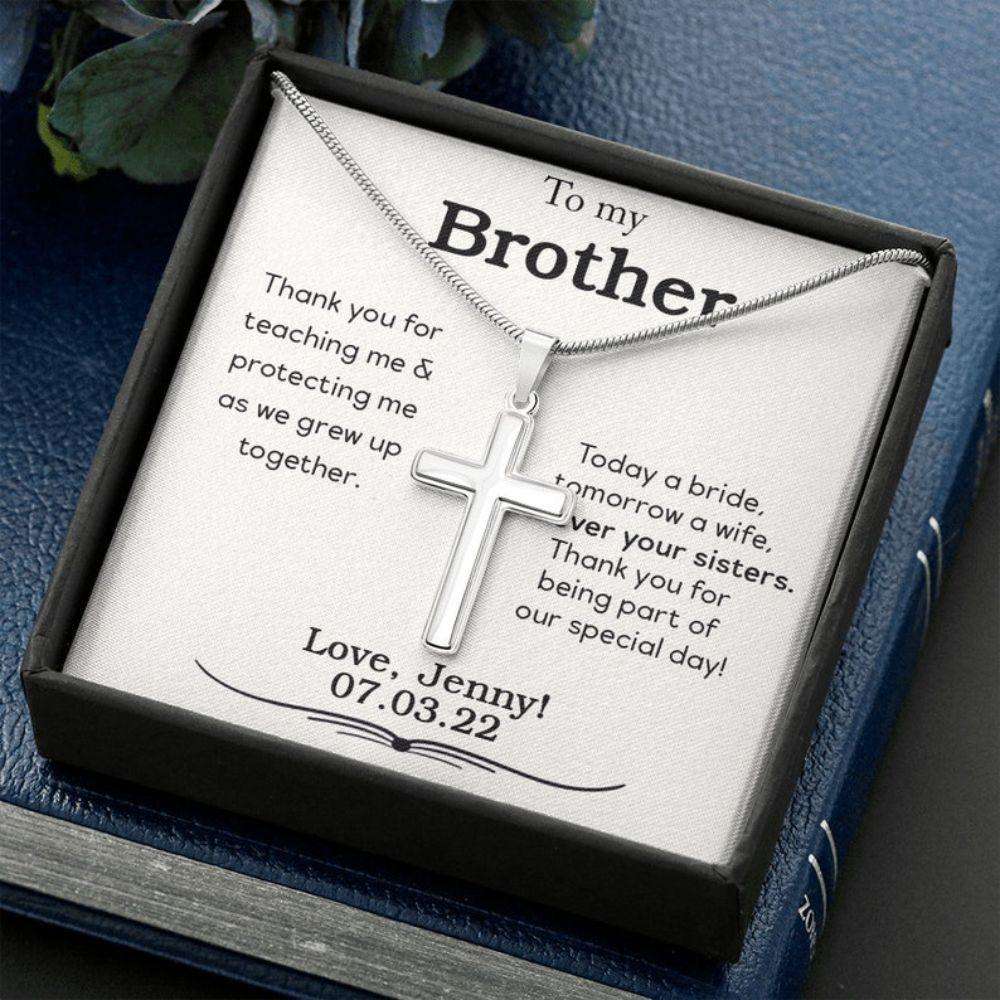 Brother Necklace, Brother Wedding Gift From Bride, Wedding Day Gift For Brother Of The Bride Gifts For Brother Rakva