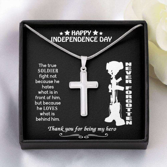 Brother Necklace, Dad Necklace, Us Army Gift For Brother, Happy Independence Day, Military Gift For Dad, Soldier Cross Father's Day Rakva