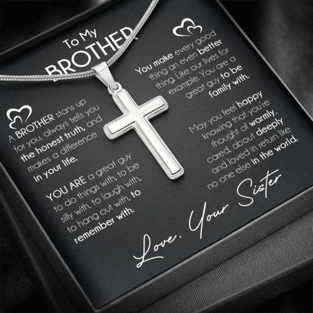 Brother Necklace, Necklace Gift For Brother From Sister, Brother Birthday Graduation Wedding Day Gift Gifts For Brother Rakva