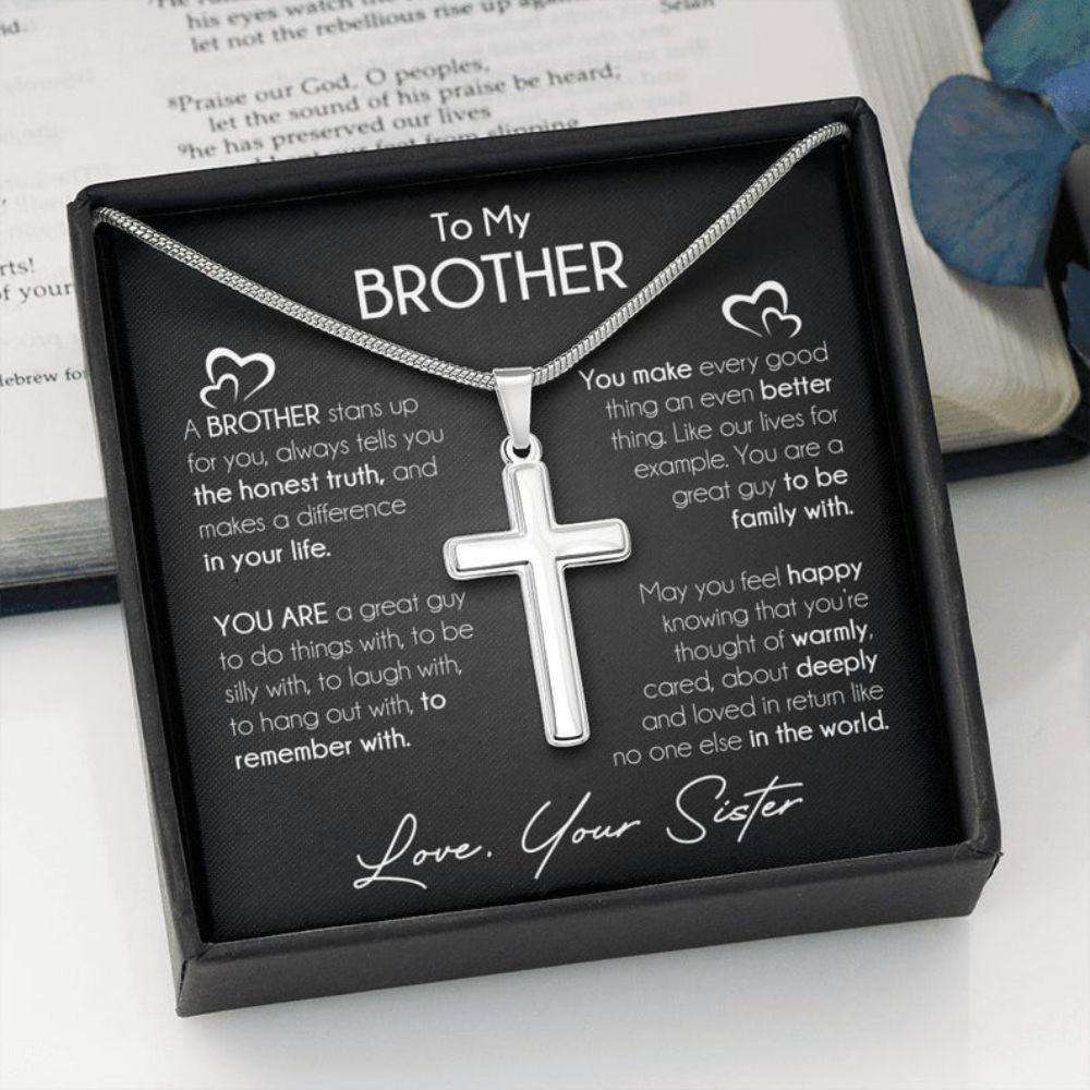 Brother Necklace, Necklace Gift For Brother From Sister, Brother Birthday Graduation Wedding Day Gift Gifts For Brother Rakva