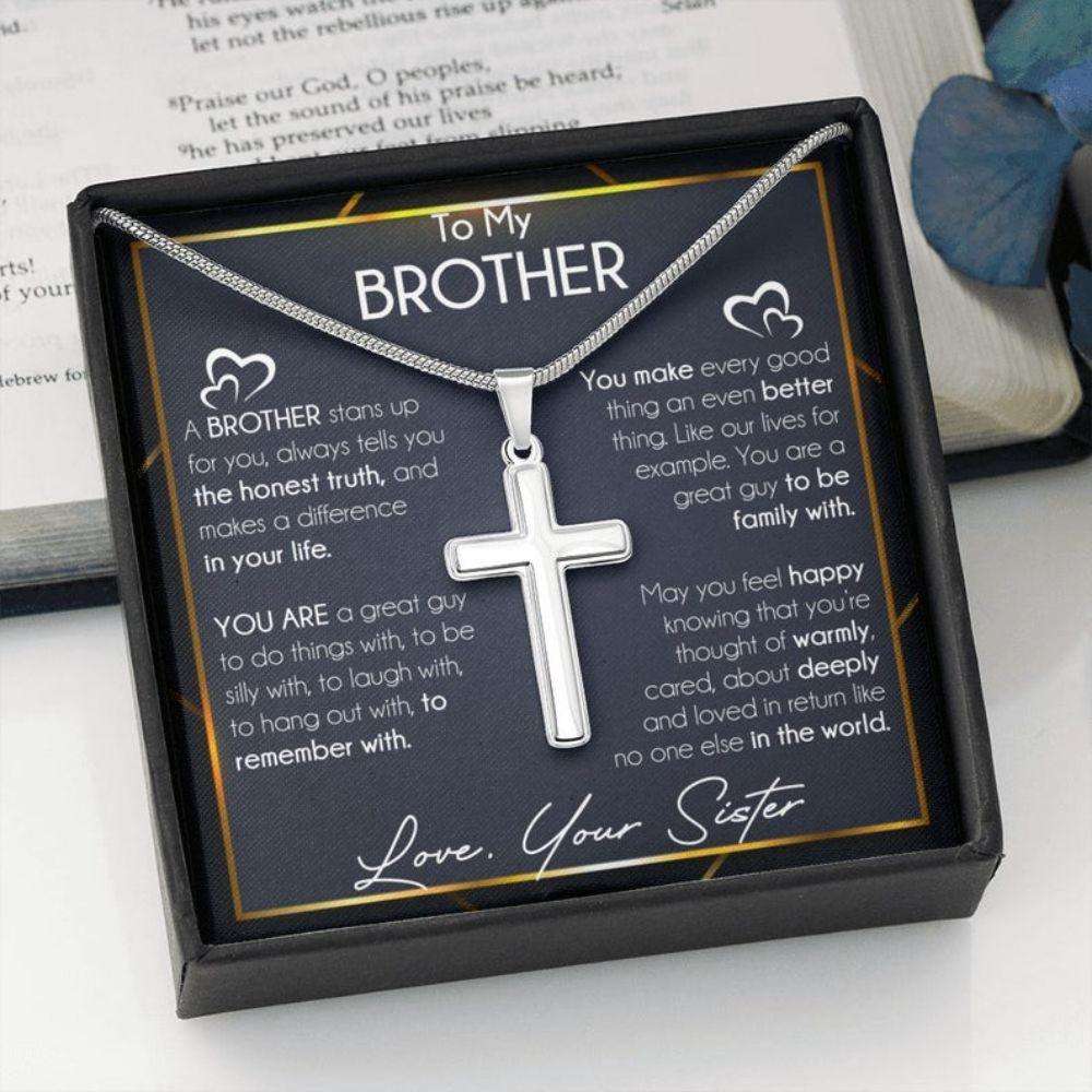 Brother Necklace, Necklace Gift For Brother From Sister, Brother Birthday Graduation Wedding Day Gift Gifts For Brother Rakva