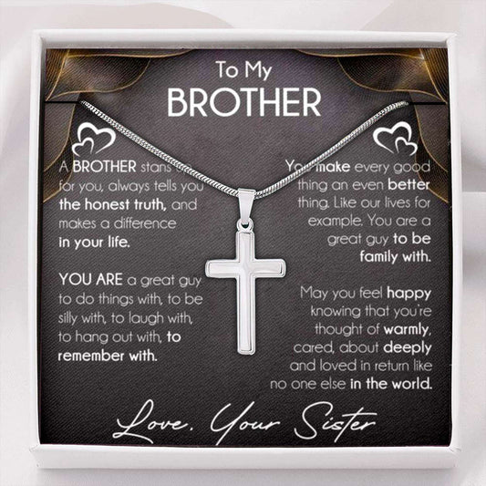 Brother Necklace, Necklace Gift For Brother From Sister, Brother Birthday Graduation Wedding Day Gift Gifts For Brother Rakva