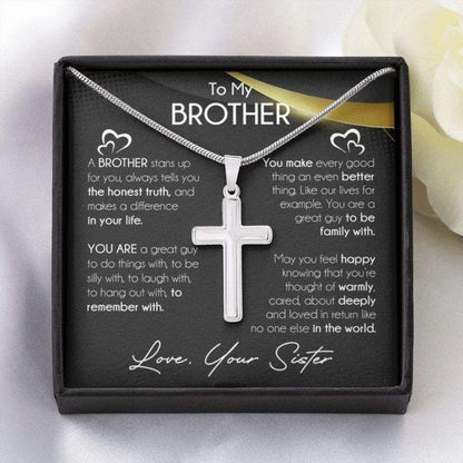 Brother Necklace, Necklace Gift For Brother From Sister, Brother Birthday Graduation Wedding Day Gift Gifts For Brother Rakva