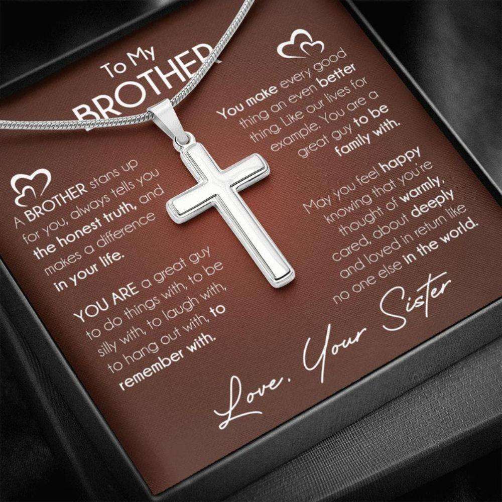 Brother Necklace, Necklace Gift For Brother From Sister, Brother Birthday Graduation Wedding Day Gift Gifts For Brother Rakva