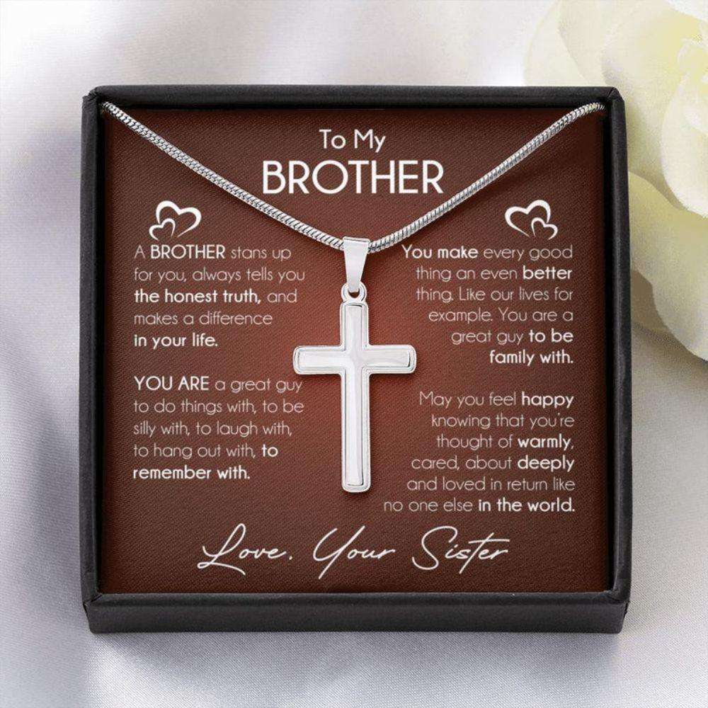 Brother Necklace, Necklace Gift For Brother From Sister, Brother Birthday Graduation Wedding Day Gift Gifts For Brother Rakva