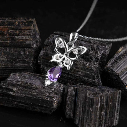 Butterfly Dreams: Swarovski Crystal Butterfly Necklace - Exquisite Pure Silver Pendant For Self Rakva