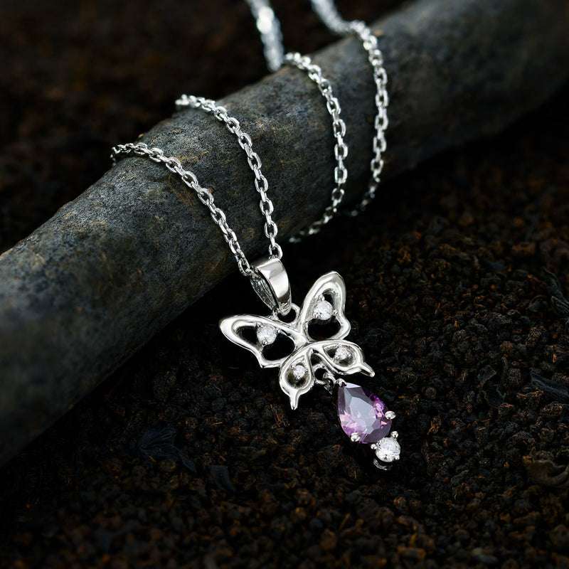 Butterfly Dreams: Swarovski Crystal Butterfly Necklace - Exquisite Pure Silver Pendant For Self Rakva