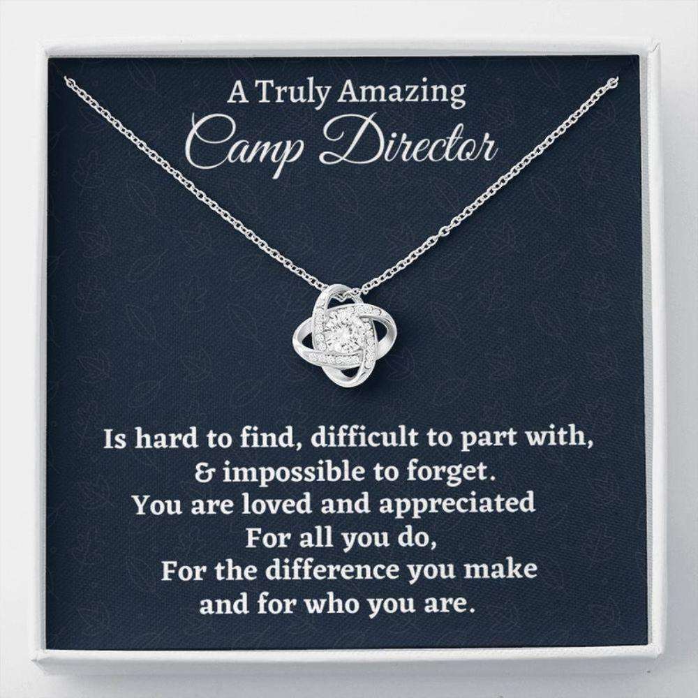 Camp Director Necklace, Camp Director Gift, Appreciation Gift For A Camp Director, Love Knot Necklace Gift Rakva