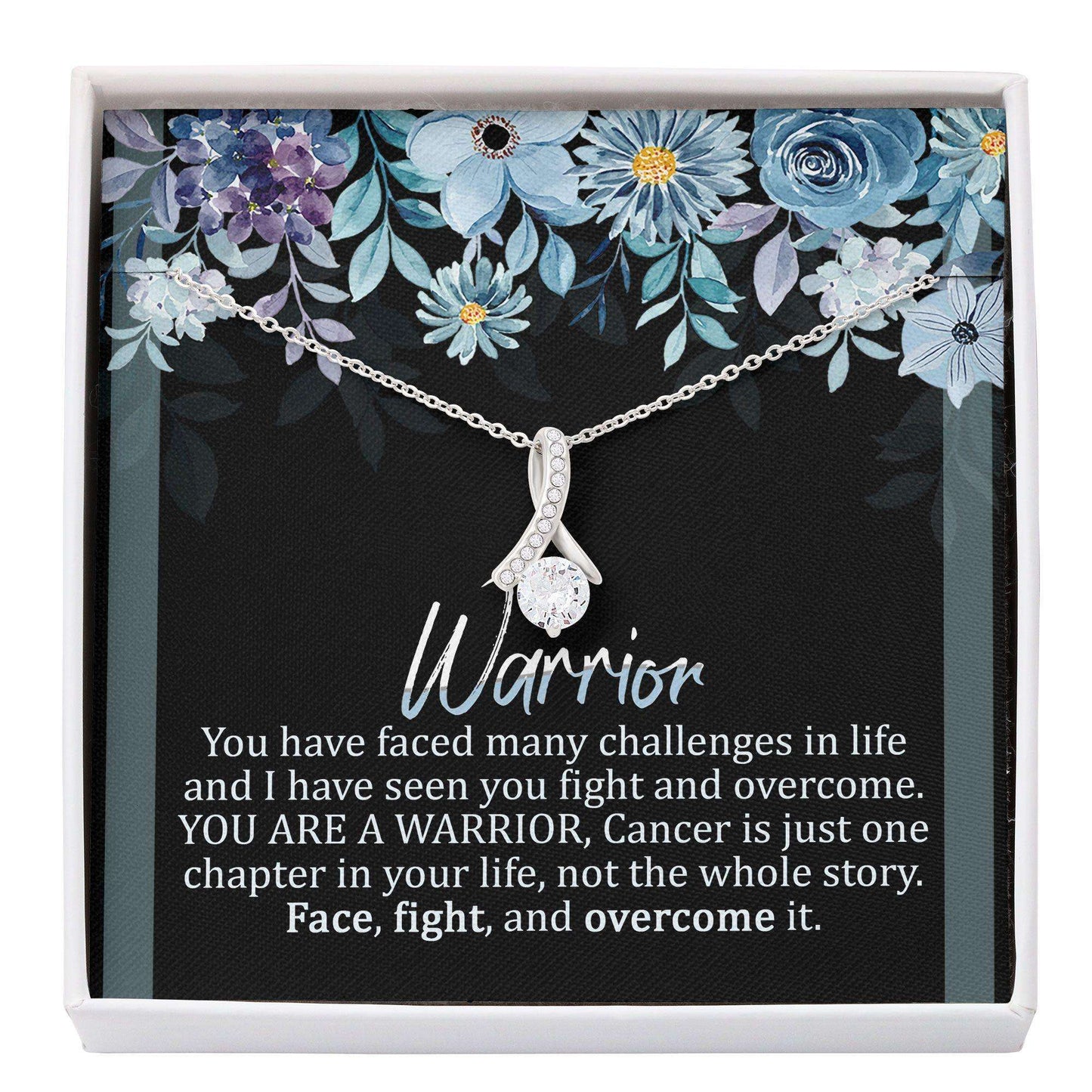 Cancer Necklace “ You Are A Warrior “ Breast Cancer Necklace Gift “ Alluring Beauty Necklace Rakva