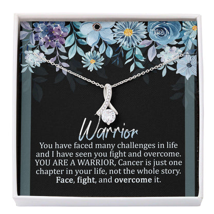 Cancer Necklace “ You Are A Warrior “ Breast Cancer Necklace Gift “ Alluring Beauty Necklace Rakva