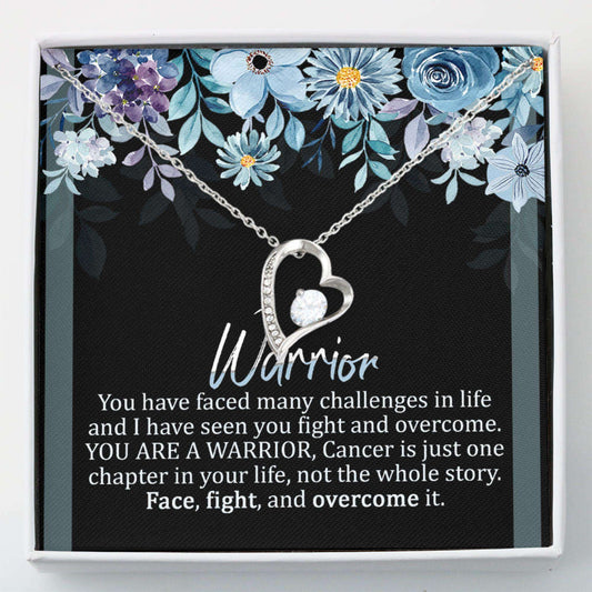 Cancer Necklace “ You Are A Warrior “ Breast Cancer Necklace Gift “ Forever Love Necklace Rakva