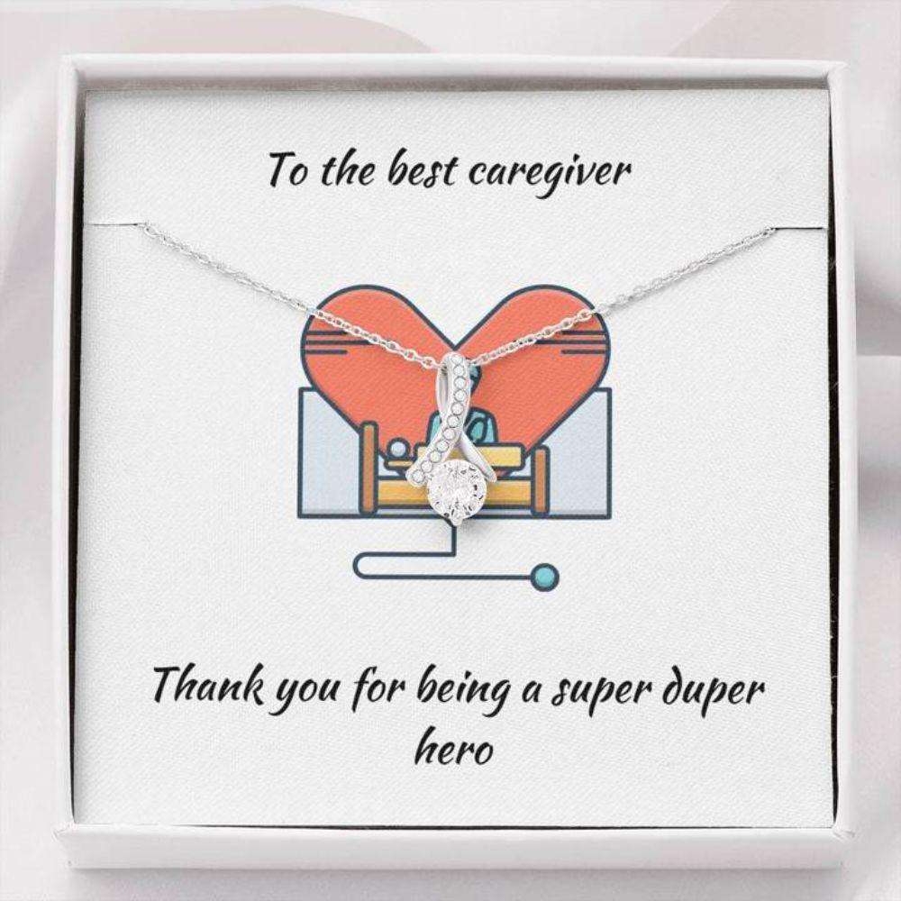 Caregiver Necklace, Gift Necklace With Message Card Best Caregiver Beauty Necklace Rakva