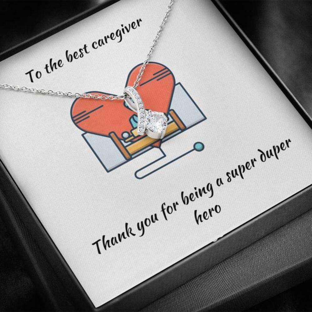 Caregiver Necklace, Gift Necklace With Message Card Best Caregiver Beauty Necklace Rakva