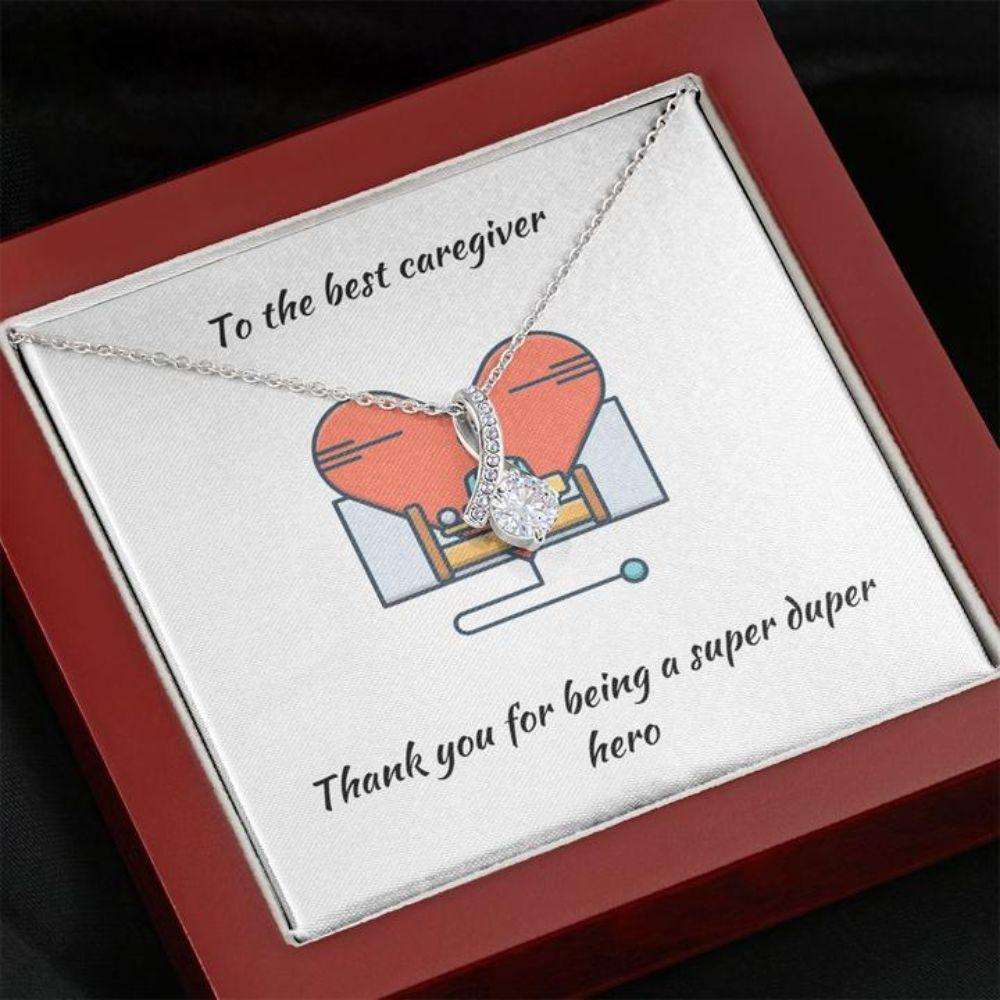 Caregiver Necklace, Gift Necklace With Message Card Best Caregiver Beauty Necklace Rakva