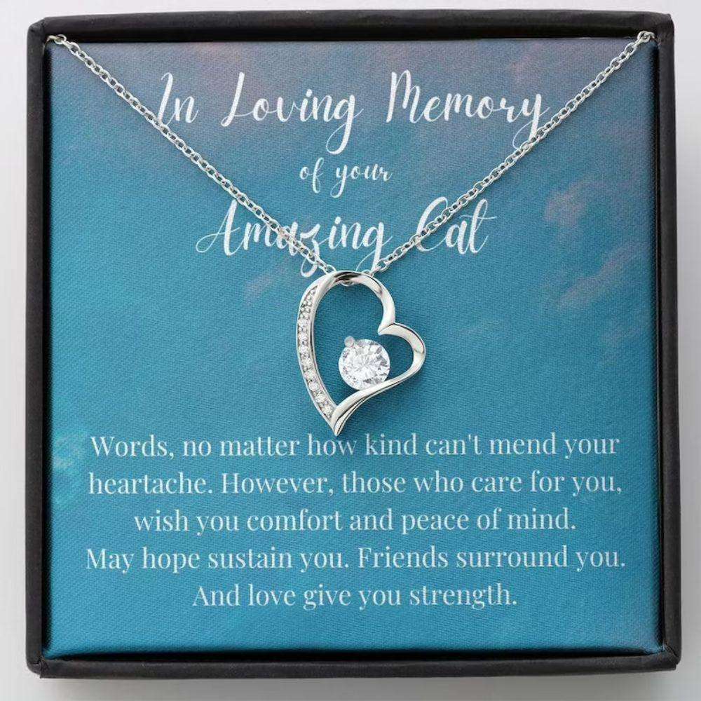 Cat Memorial Necklace Pet Loss Gifts, Loss Of Cat Necklace Gift In Memory Of Cat Remembrance Gift Rakva