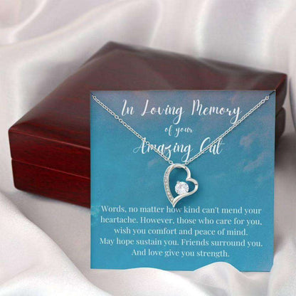 Cat Memorial Necklace Pet Loss Gifts, Loss Of Cat Necklace Gift In Memory Of Cat Remembrance Gift Rakva