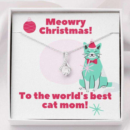 Cat Mom Necklace, Happy Holidays To A Cool Cat Christmas Beauty Necklace Gifts For Friend Rakva