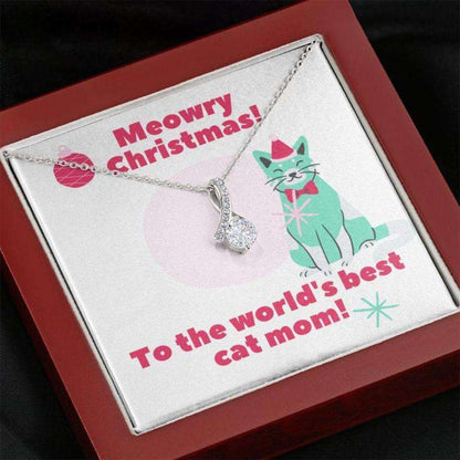 Cat Mom Necklace, Happy Holidays To A Cool Cat Christmas Beauty Necklace Gifts For Friend Rakva