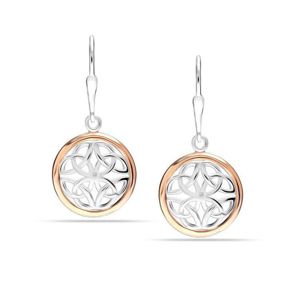 Celtic Beauty: 925 Sterling Silver Two-Tone Celtic Knot Drop Dangle Earrings - Exquisite Design for Women For Self Rakva