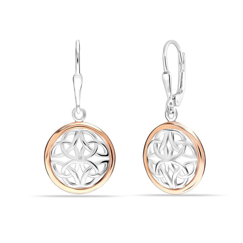 Celtic Beauty: 925 Sterling Silver Two-Tone Celtic Knot Drop Dangle Earrings - Exquisite Design for Women For Self Rakva