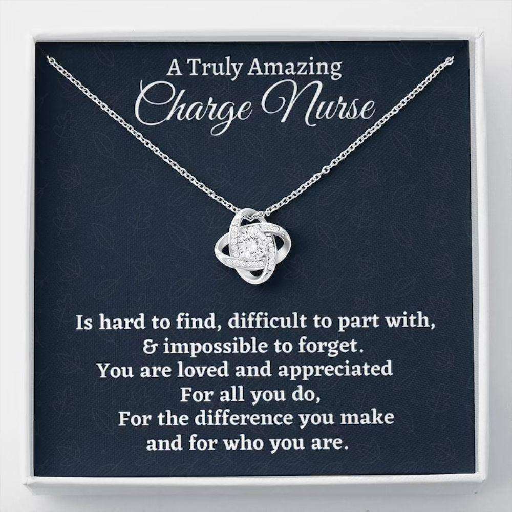 Charge Nurse Necklace, Charge Nurse Gift, Appreciation Gift For A Charge Nurse, Love Knot Necklace Nurse Gift Rakva