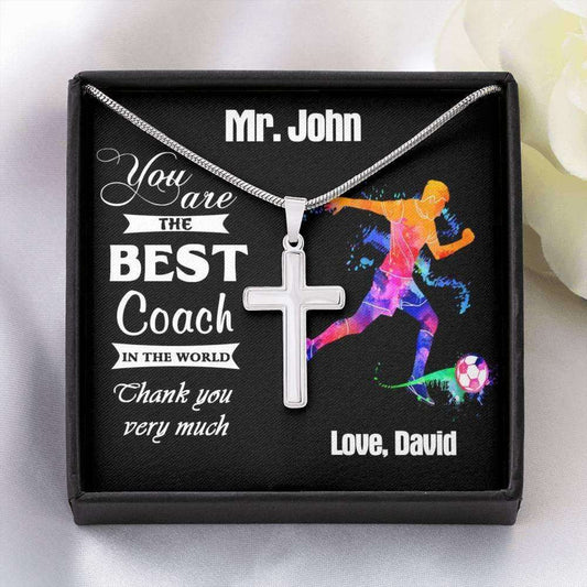 Coach Necklace, Personalized Necklace Gift For Coach, Thank You Soccer Coach Gift Custom Name Rakva